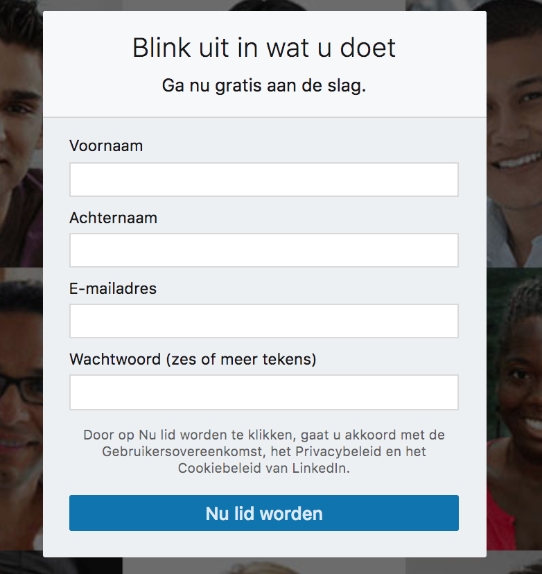 profiel aanmaken bij linkedin