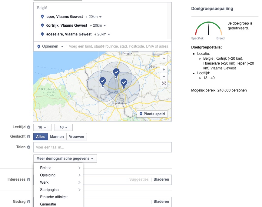 Facebook - advertentie instellen
